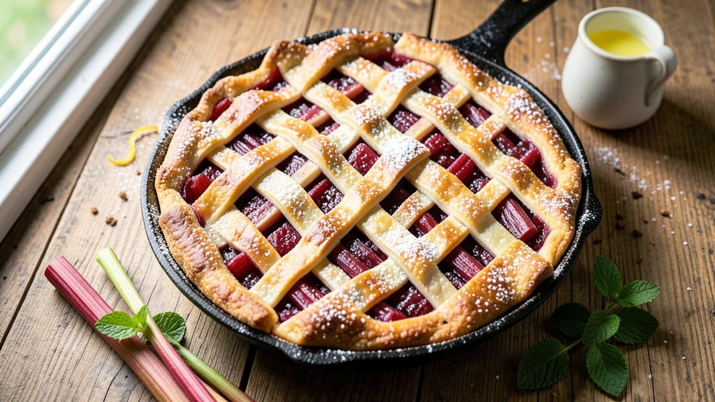 10-Inch Rhubarb Pie Recipe: Tart and Tangy With Foil-Sealed Crust Brilliance