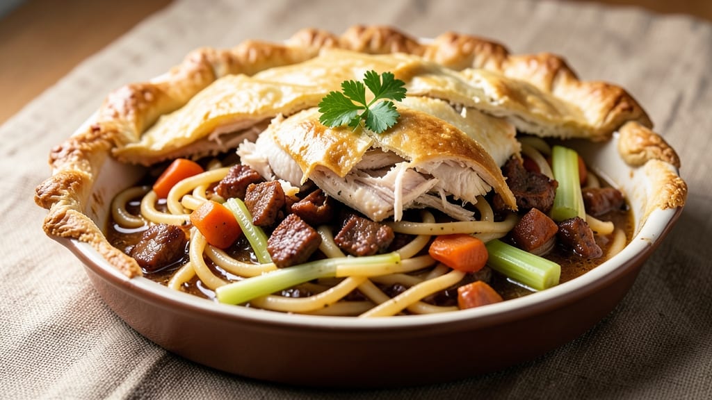Homemade Ham Pot Pie Noodles Recipe: Savory Gravy and Tender Pasta in One Pan