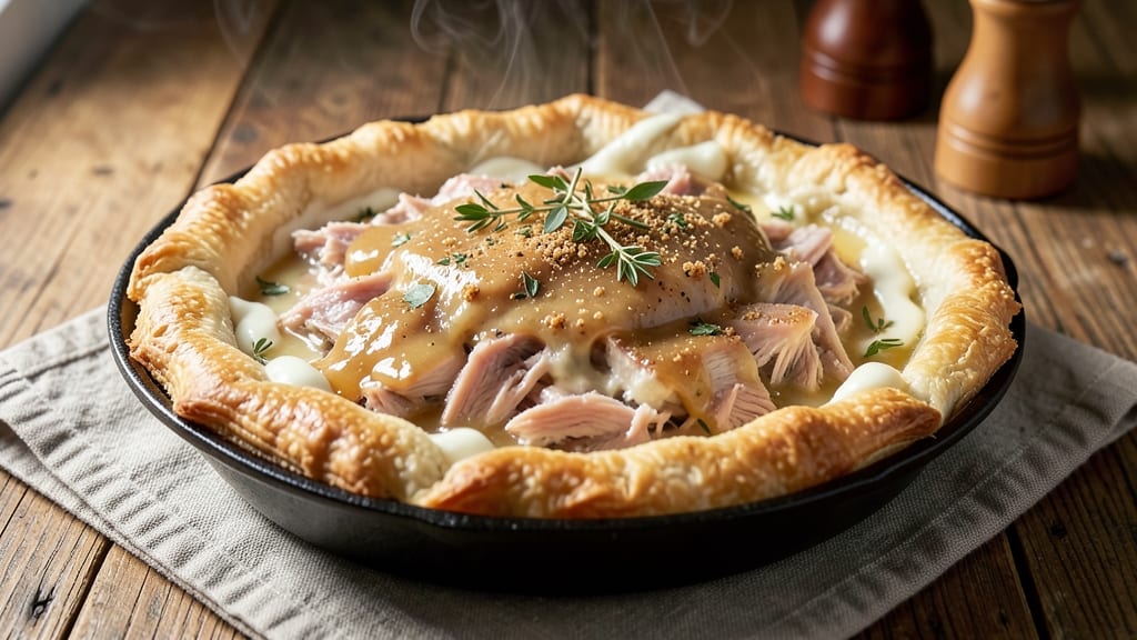 Skillet Turkey Pot Pie Recipe: One-Pan Gravy and Flaky Crust Fusion