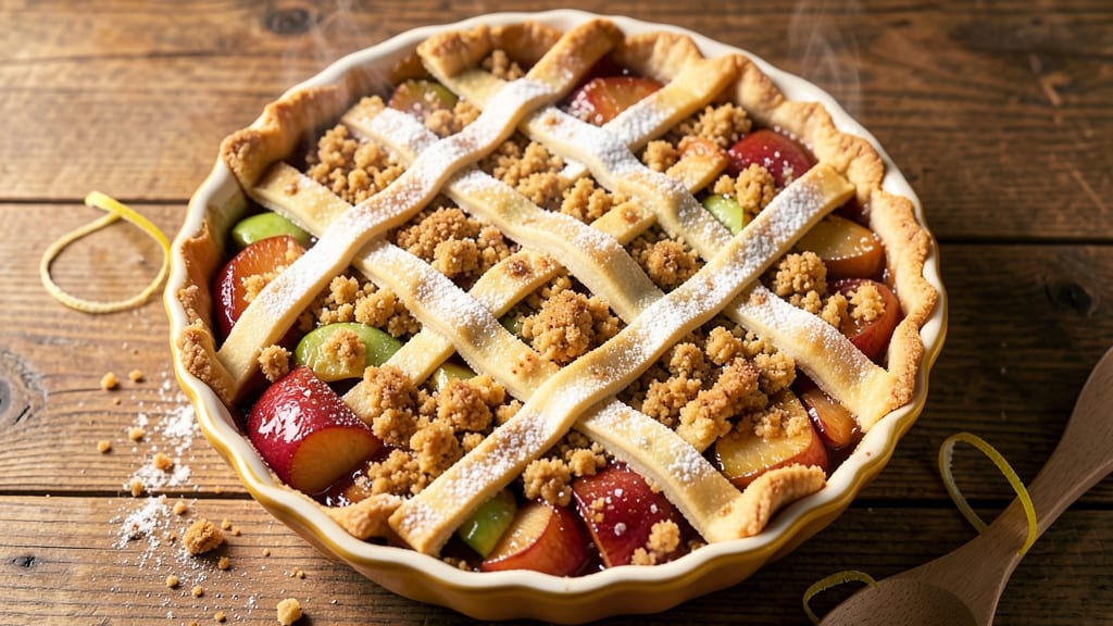 Apple Crumb Pie Recipe With Frozen Crust: Warm Spice Streusel Over Melty Apple Rivers