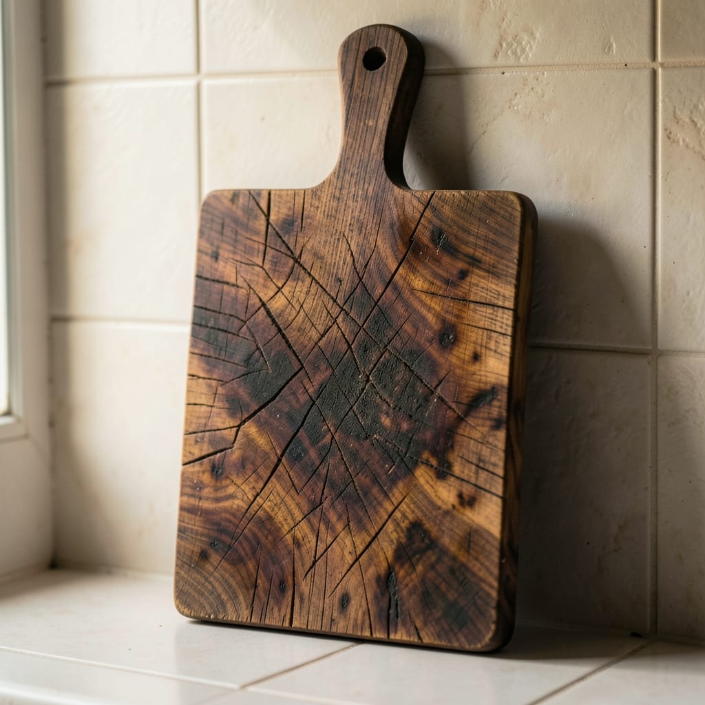 The wooden cutting board