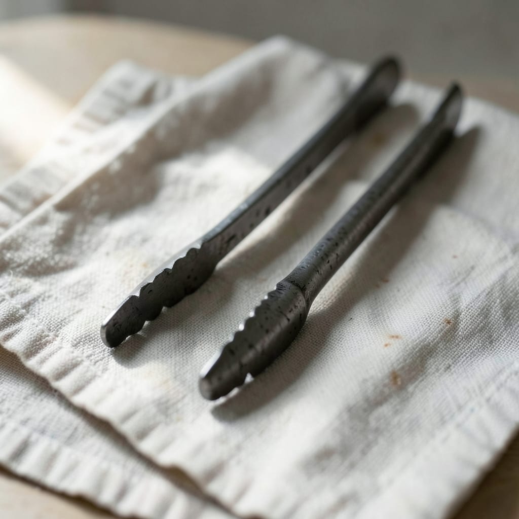 The metal tongs