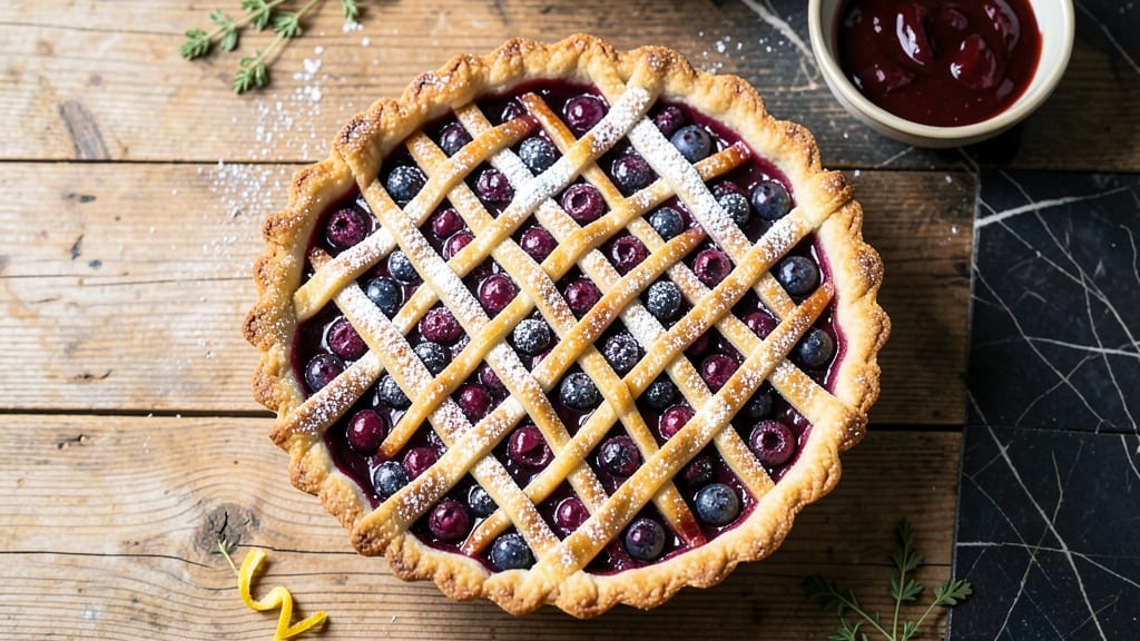 8-Inch Blueberry Pie Recipe: Bursting Fruit Center and Buttery Lattice Crunch