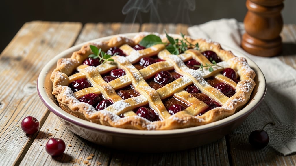 Amish Cherry Pies Recipe: Rustic Lattice Crust With Bursting Fruit Filling