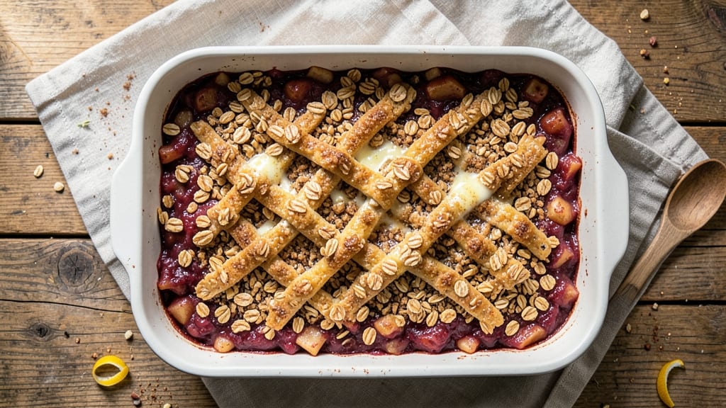 Apple Crisp Recipe With Apple Pie Filling and Oatmeal: Warm Spice Streusel Over Foil-Sealed Crunch